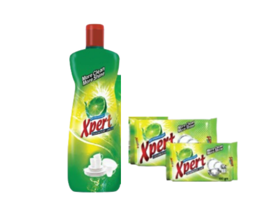 Xpert Liquid Dishwash 500ml & Free Xpert bar 75g 2pcs