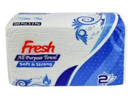 Fresh All-Purpose Towels Tissue - Soft & Strong, 2-Ply (200 Count)
